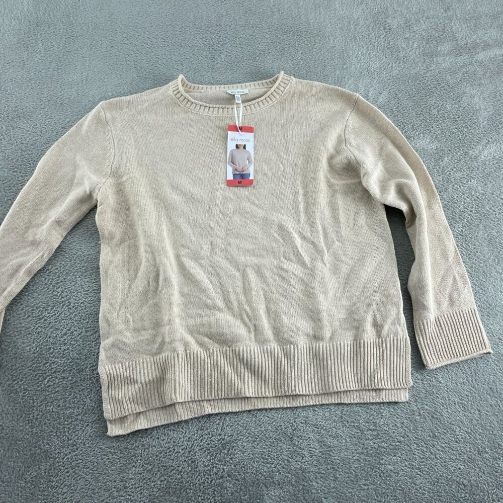 Ella Moss Beige Crewneck Sweater M Womens Nwt 1764 — image 2 of 8